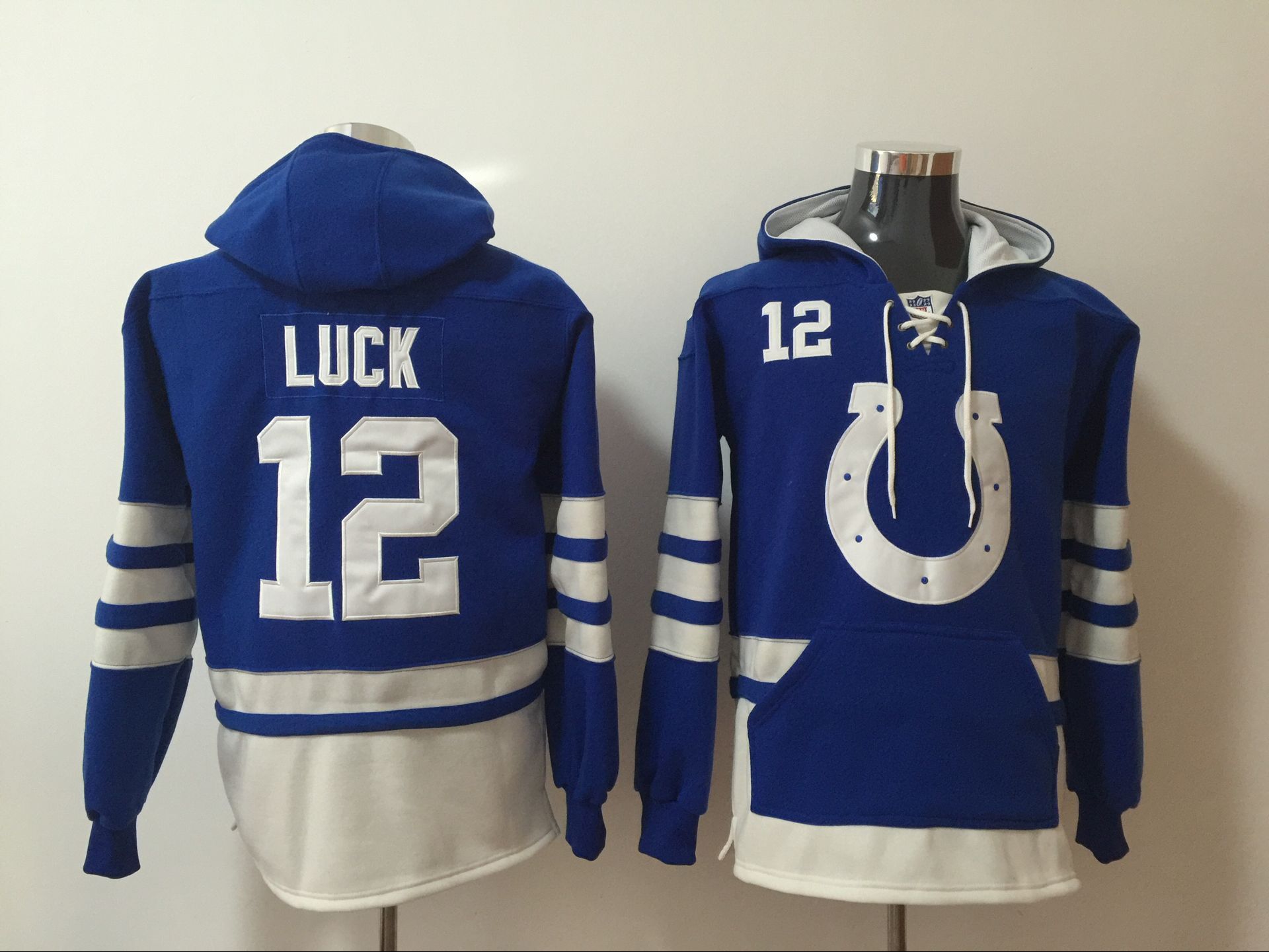 Men NFL Nike Indianapolis Colts #12 Luck blue Sweatshirts->nfl sweatshirts->Sports Accessory